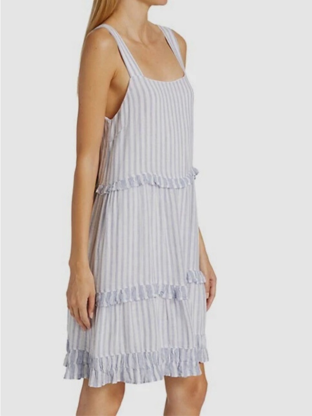 Rails Sandy mini dress blue iris striped linen blend Medium - Picture 4 of 13